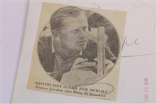 Jack Nicklaus Masters Wire Photo 4/10/1965