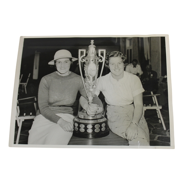 Maureen Orcutt With Pam Barton 10/2/36 With The Womens Am Trophy
