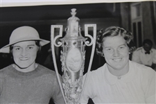 Maureen Orcutt With Pam Barton 10/2/36 With The Womens Am Trophy