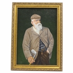 Old Tom Morris Original 1990 Oil Canvas Painting by Artist Bill Waugh - Framed