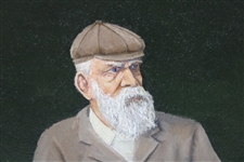 Old Tom Morris Original 1990 Oil Canvas Painting by Artist Bill Waugh - Framed