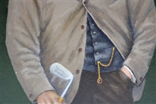 Old Tom Morris Original 1990 Oil Canvas Painting by Artist Bill Waugh - Framed