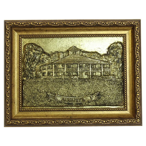Augusta National Golf Club Clubhouse Gold Foil by Artist Bill Waugh - Framed