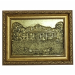 Augusta National Golf Club Clubhouse Gold Foil by Artist Bill Waugh - Framed