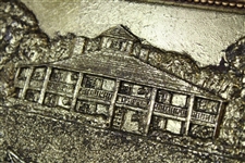 Augusta National Golf Club Clubhouse Gold Foil by Artist Bill Waugh - Framed