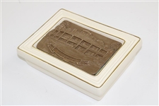 Augusta National Clubhouse Porcelain Bronze Card Box with Lid by Artist Bill Waugh