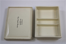 Augusta National Clubhouse Porcelain Bronze Card Box with Lid by Artist Bill Waugh
