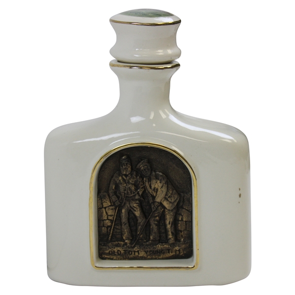 Old Tom & Young Tom with R&A Clubhouse Resin Bronze & Porcelain Decanter by Artist Bill Waugh