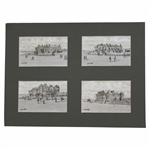 Four (4) Evolution of The Royal & Ancient Clubhouse Bill Waugh Cards - Matted