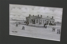 Four (4) 'Evolution of The Royal & Ancient Clubhouse' Bill Waugh Cards - Matted