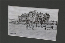 Four (4) 'Evolution of The Royal & Ancient Clubhouse' Bill Waugh Cards - Matted