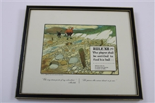 Four (4) Rules of Golf Pages - I, XII, XX, & XXXI - Framed