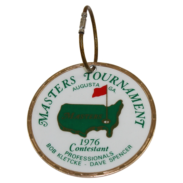 1976 Masters Tournament Contestant Metal Bag Tag - Hugh Baiochi