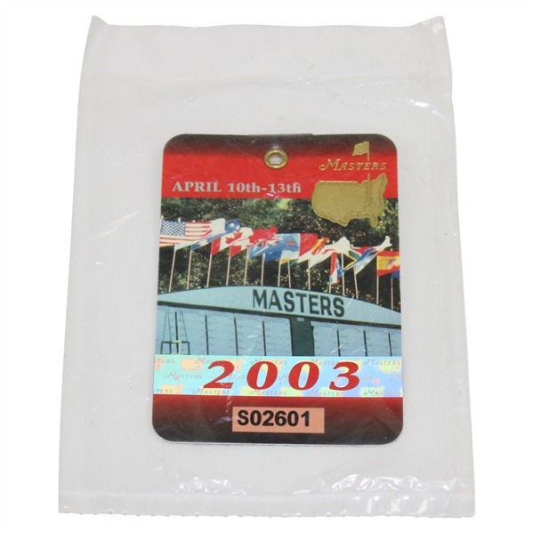 2003 Masters Tournament Augusta Member SERIES Badge #S02601 - Sealed Unopened - Mike Weir Winner