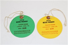 1970 Masters Tournament Tuesday & Wednesday Tickets (#623 & #324) - Billy Casper Winner