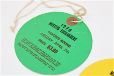 1970 Masters Tournament Tuesday & Wednesday Tickets (#623 & #324) - Billy Casper Winner