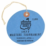 1977 Masters Tournament Tuesday Ticket #1199 - Tom Watson Winner