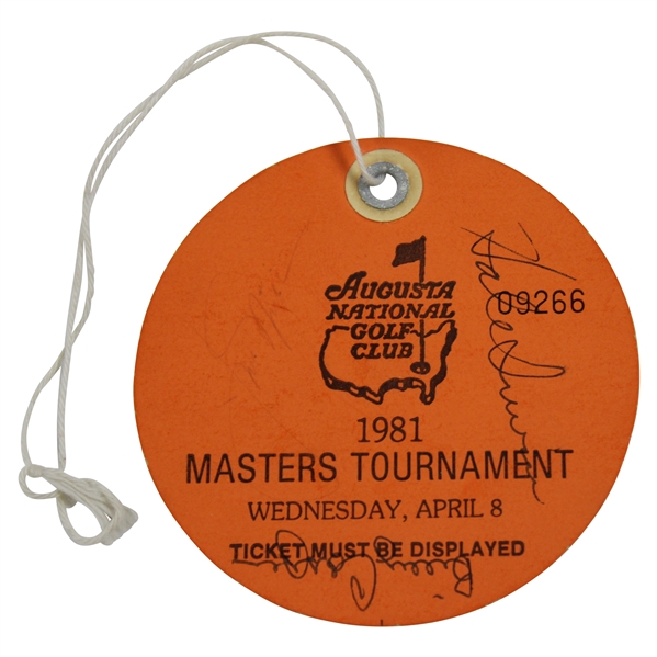 Nicklaus, Casper, & others Multi-Signed 1981 Masters Tournament Wednesday Ticket JSA ALOA