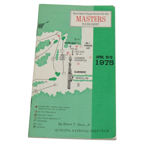 1975 Masters Tournament Spectator Guide - Jack Nicklaus Winner