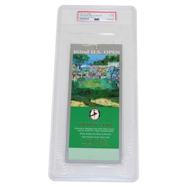 2002 US Open at Bethpage Final Round Sunday Ticket -Tiger Woods Win - PSA 6 Full EX-MT 63968986