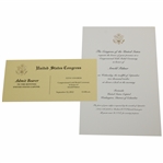 Arnold Palmer 2012 Congressional Medal Admit Ticket with Invitation