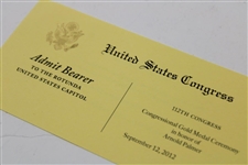 Arnold Palmer 2012 Congressional Medal Admit Ticket with Invitation