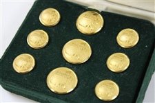 Waterbury Augusta National Golf Club/Masters Green Jacket Buttons in Case - Vintage