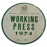 1974 Augusta National Golf Club Working Press Sticker #112 - Roger Barry