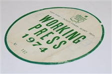 1974 Augusta National Golf Club Working Press Sticker #112 - Roger Barry