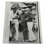 Lee Elder Waiting To Tee Off on First Day of 1975 Masters Tournament Wire Photo 4/11/1975