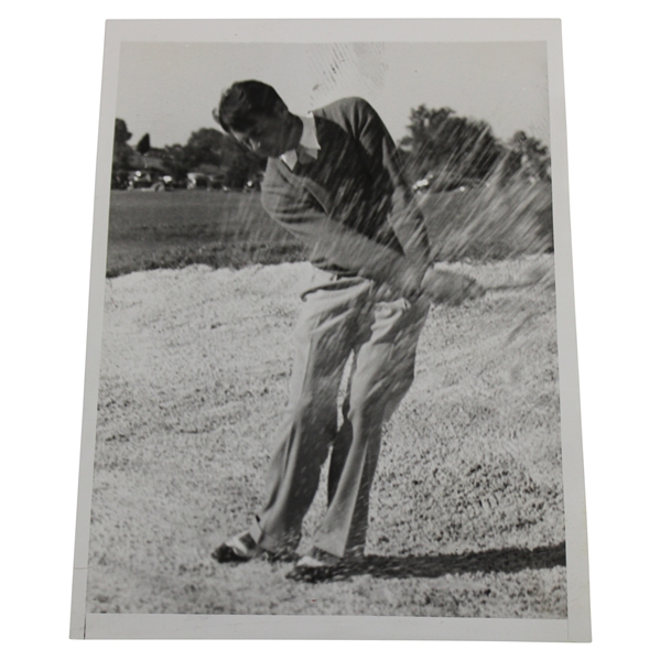 Henry Picard 1938 Winner Hits Out of Sand during Masters 3rd Round Wire Photo 4/4/1938