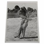 Henry Picard 1938 Winner Hits Out of Sand during Masters 3rd Round Wire Photo 4/4/1938