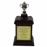 Hal Suttons 1999 PGA Champions Dinner Trophy Gift from Vijay Singh - Replica Wanamaker Trophy on Plinth