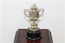 Hal Sutton's 1999 PGA Champions Dinner Trophy Gift from Vijay Singh - Replica Wanamaker Trophy on Plinth
