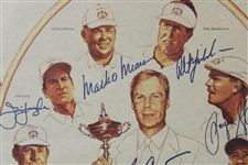 Hal Sutton's 1999 Ryder Cup Team USA Signed Issued Official Poster - Rare - Framed JSA ALOA