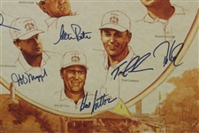 Hal Sutton's 1999 Ryder Cup Team USA Signed Issued Official Poster - Rare - Framed JSA ALOA