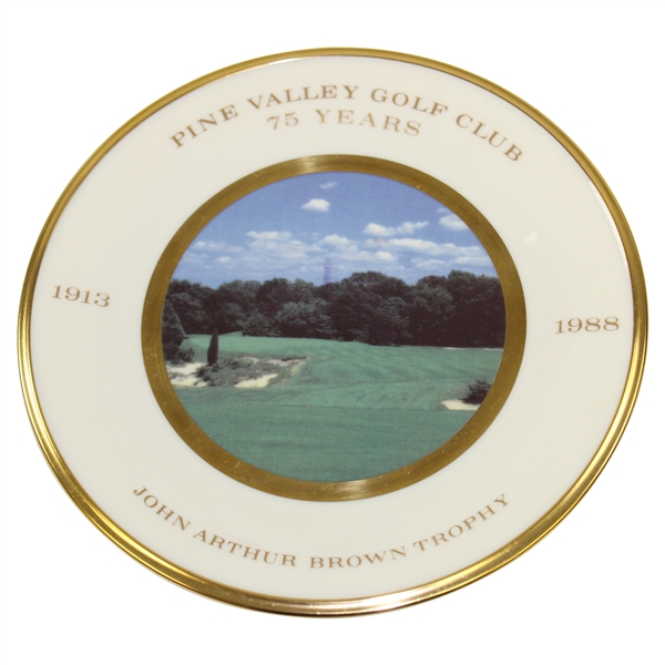 Pine Valley Golf Club 1913-1988 John Arthur Brown Trophy Lenox Plate - Hole #13 - June 1988