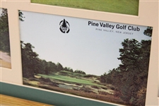 Pine Valley Golf Club Classic Postcard Set w/Scorecard - Framed