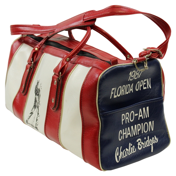1987 Florida Open Pro-Am Champ Charles Bridges Hand Painted Ben Hogan Co. Duffel Bag
