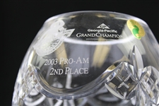 Chi-Chi Rodriguez's 2003 Greater Hickory Classic Pro-Am Runner-Up Waterford Crystal Vase