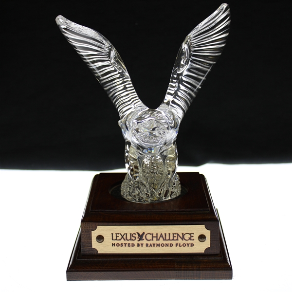Chi-Chi Rodriguezs Ray Floyd Hosted Lexus Challenge Glass Eagle Sculpture on Plinth