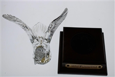 Chi-Chi Rodriguez's Ray Floyd Hosted Lexus Challenge Glass Eagle Sculpture on Plinth