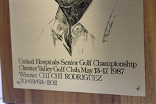 Champion Chi-Chi Rodriguez's 1987 United Hospitals Senior Golf Championship Winner's Plaque