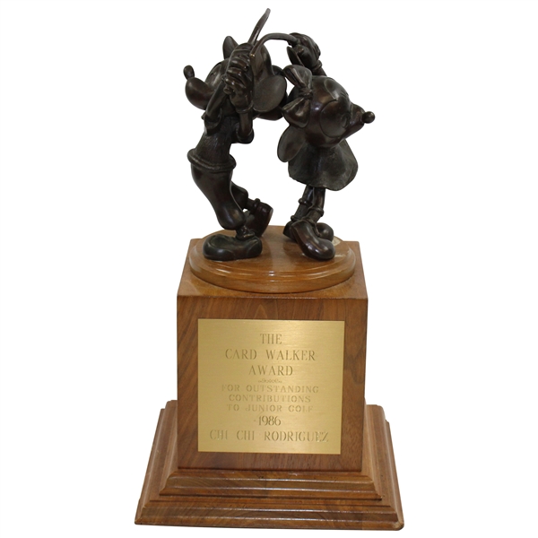 Chi-Chi Rodriguezs 1986 Mickey & Minnie The Card Walker Award Trophy