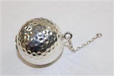 Chi-Chi Rodriguez's 1987 Garrard Jewelers Silver Golf Ball with Chain in Original Box