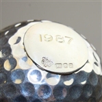 Chi-Chi Rodriguez's 1987 Garrard Jewelers Silver Golf Ball with Chain in Original Box