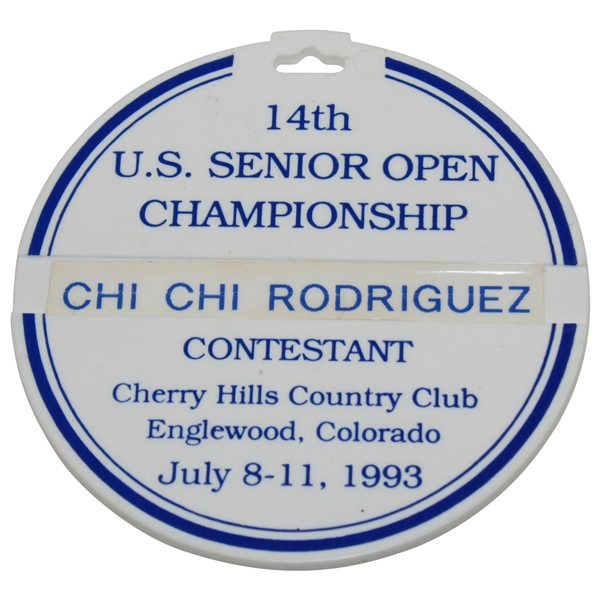 Chi-Chi Rodriguezs 1993 US Senior Open Championship at Cherry Hills CC Contestant Bag Tag