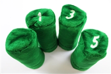 Chi-Chi Rodriguez's Personal Four (4) Green Golf Club Headcovers - Excellent Near New Condition
