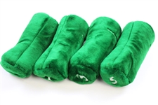 Chi-Chi Rodriguez's Personal Four (4) Green Golf Club Headcovers - Excellent Near New Condition