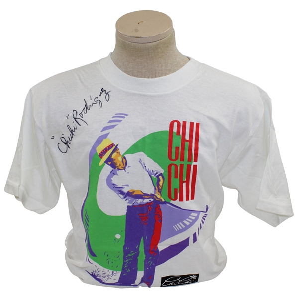 Chi-Chi Rodriguez Signed White Chi Chi Size Large Golf T-Shirt - Chi-Chi Rodriguez Collection JSA ALOA